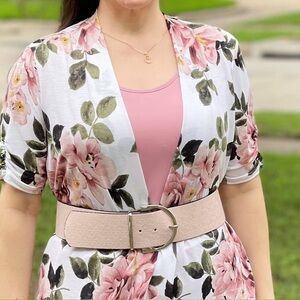 Madden Girl Light Pink Belt Silver buckle 2 inches + wide Size S/M with elastic